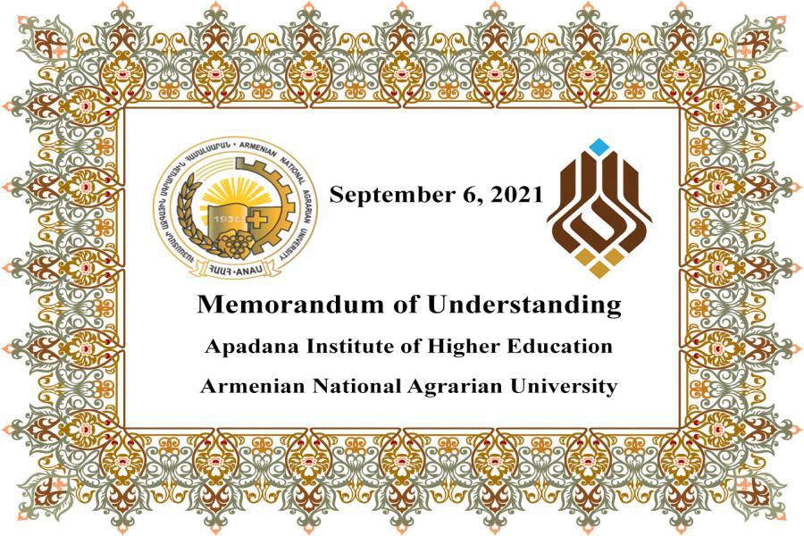 (MoU) on Collaboration between Apadana University and Armenian National Agrarian University